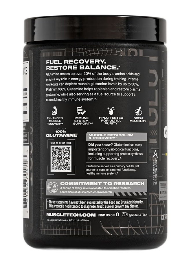 MuscleTech Platinum Glutamine - Unflavored - 60 Servings 300g - Image 3