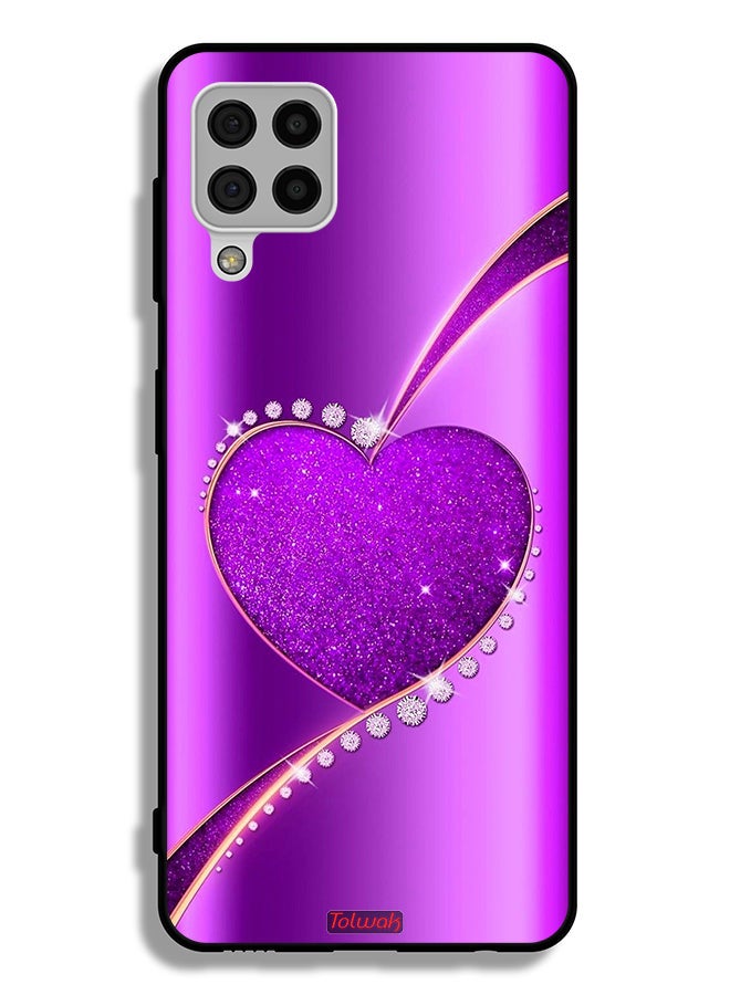 Tolwak Samsung Galaxy A22 4G Protective Case Cover Glitter Heart - Image 1