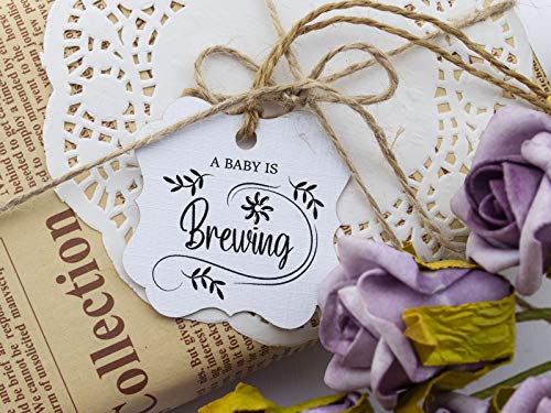 Summer-Ray.com Summer-Ray 50pcs A Baby is Brewing Baby Shower Favors Gift Tags Thank You Tags (White) - Image 3