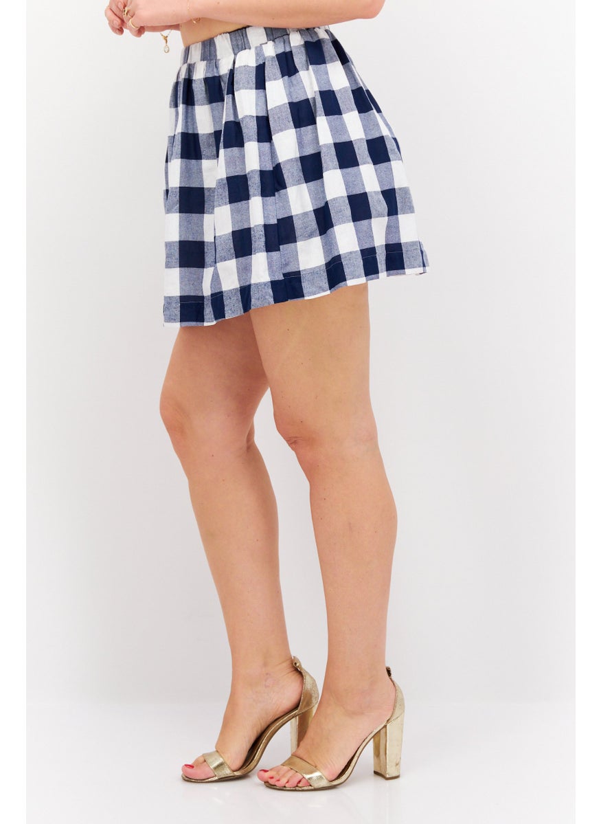 Women Checkered Mini Skirt, Navy - pzsku/ZCF7D424E4979926E4A78Z/45/_/1737642562/6aa91b70-fe4b-4702-9ca2-dc97dd8cadd8