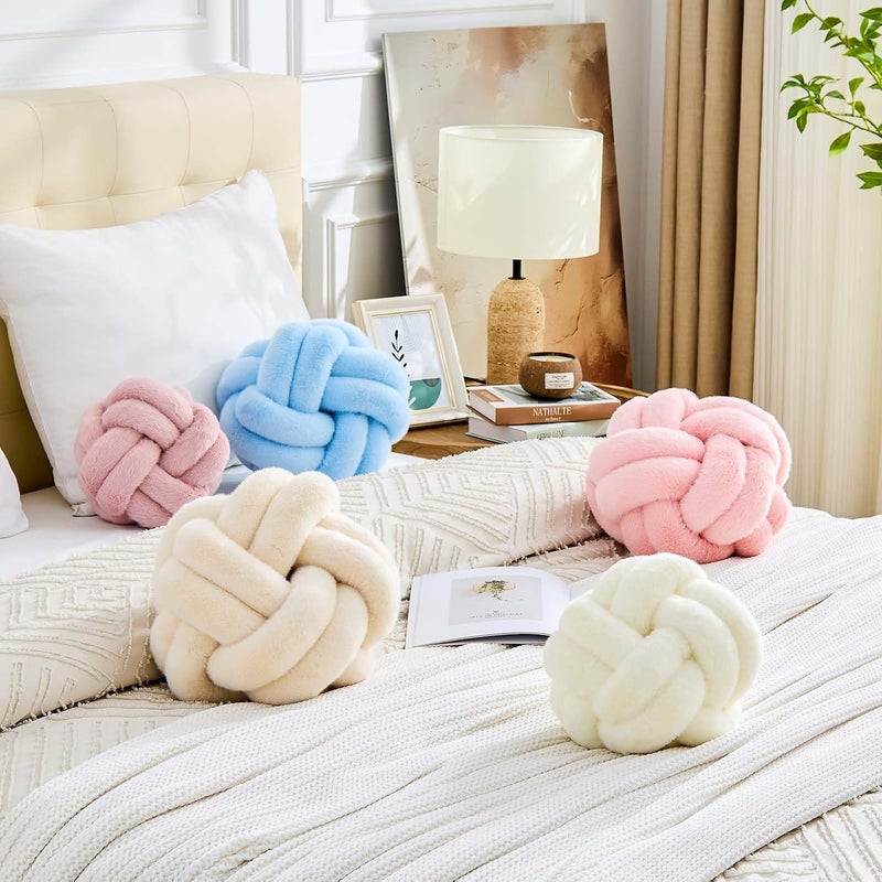 VBGYA Knot Pillows Ball, 11 Inch Emeralds Green Decorative Throw Pillows, Large Soft Round Plush Knotted Pillows, Cute Handmade Knot Hemisphere Pillow for Home Decor Bedroom, Sofa, Chair - Image 5
