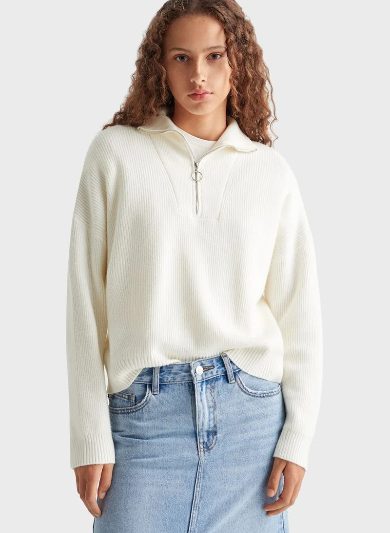 مانجو Kids Zip Essential Sweater