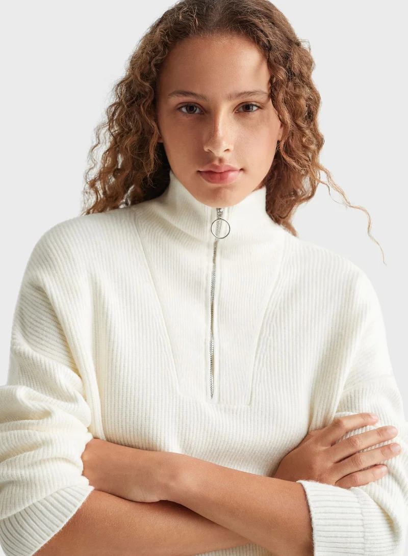 مانجو Kids Zip Essential Sweater