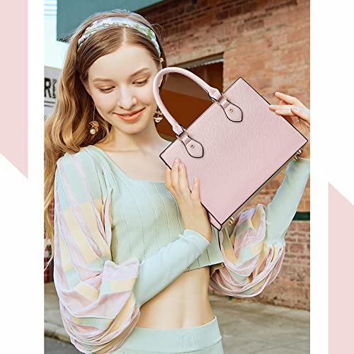 CHICAROUSAL Crossbody Purses and Handbags for Women PU Leather Tote Top Handle Satchel Shoulder Bags (Light Pink) - Image 2