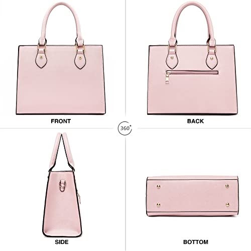 CHICAROUSAL Crossbody Purses and Handbags for Women PU Leather Tote Top Handle Satchel Shoulder Bags (Light Pink) - Image 4