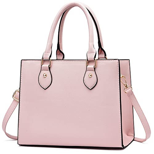 CHICAROUSAL Crossbody Purses and Handbags for Women PU Leather Tote Top Handle Satchel Shoulder Bags (Light Pink) - Image 1