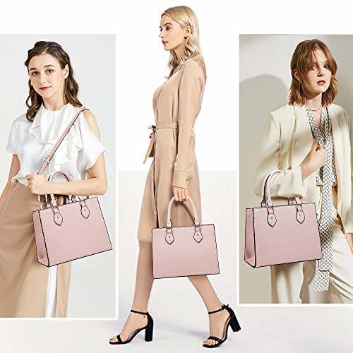 CHICAROUSAL Crossbody Purses and Handbags for Women PU Leather Tote Top Handle Satchel Shoulder Bags (Light Pink) - Image 3