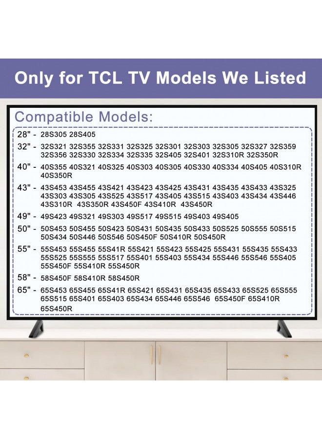 Maozhren (نسخة مطورة) أرجل تلفاز لـ TCL 32" 40" 43" 49" 50" 55" 65" أرجل قاعدة تلفاز TCL، قاعدة لأرجل تلفاز TCL Roku بديلة، أرجل تلفاز لـ TCL Roku قاعدة تلفاز لـ 40S325 43S431 50S423 50S546 55S401 65S555 - Image 1