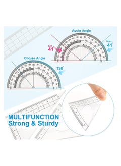 Excefore Geometry Kit 10 Piece Math Tool Kit Compass Protractor Pencil Eraser Sharpener Square Tri Ruler Lead  - Image 4