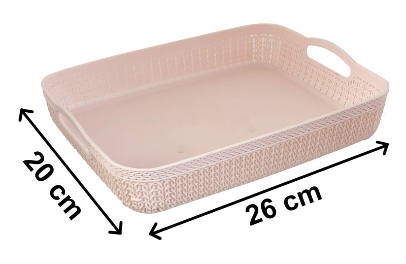 Kuber Industries Q-4 Unbreakable 3 Pieces Plastic Multipurpose Large Size Net Storage Basket for Office, Kitchen,Bathroom with Handle (Multi) - Image 4