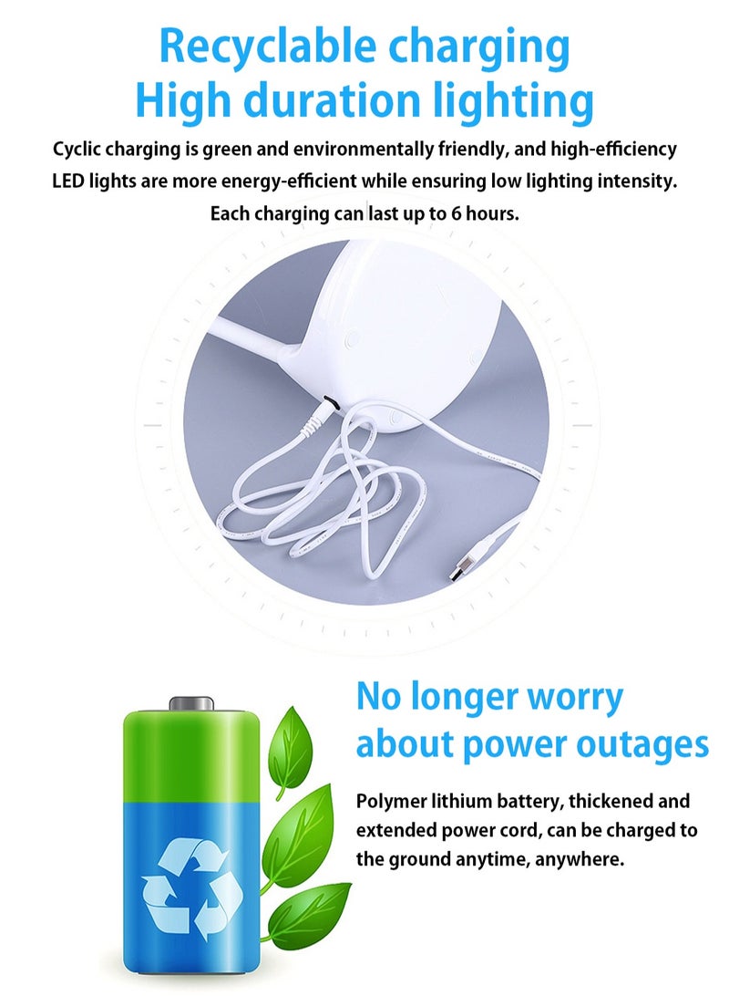 LOOPITYS - 5W 1000mAh battery rechargeable led table lamp set 3-gear touch dimmer gooseneck table lamp，Eye protection desk lamp，Dedicated to bedrooms and offices - Image 1