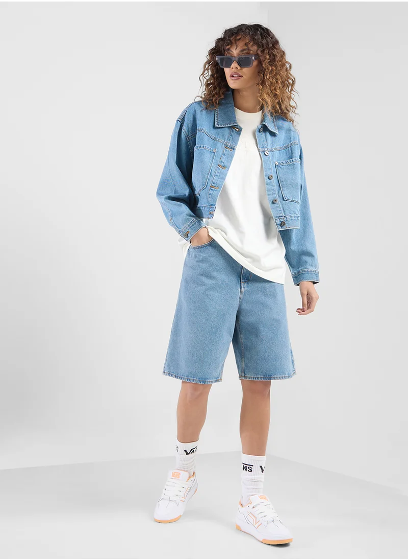 فانز Raynes Denim Crop Jacket