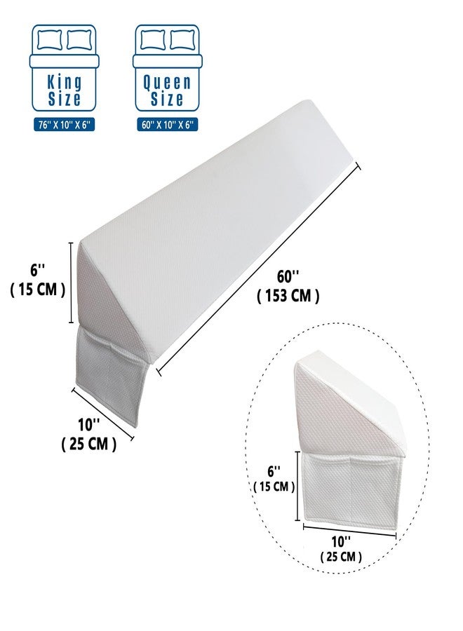 M Mute Touch Queen Bed Wedge Pillow for Headboard Bed Gap Filler/Headboard Pillow,Pillow Wedge for Headboard Gap(0-7") Stop Loosing Your Pillows,Phone (60"x10"x6") - Image 2