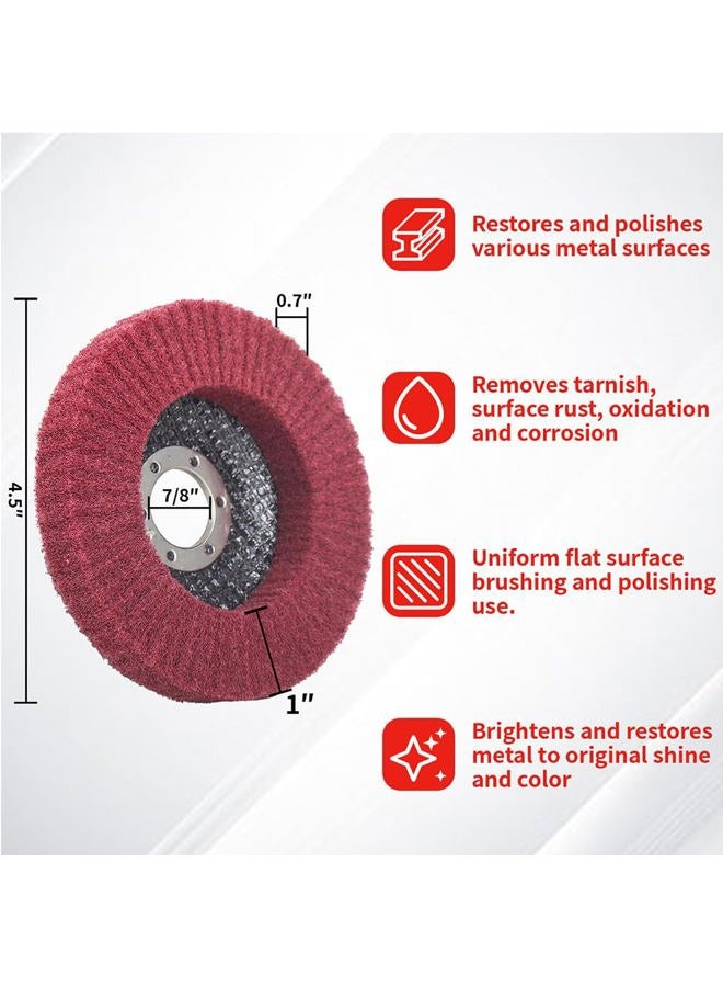 NuoDunco NUODUN 10Pcs 180# & 320# Nylon Fiber Flap Disc Set, 4-1/2" Abrasive Buffing Polishing Wheel, Scouring Pad Grinding Discs for Angle Grinder, Water and Oil Resistant - Image 2