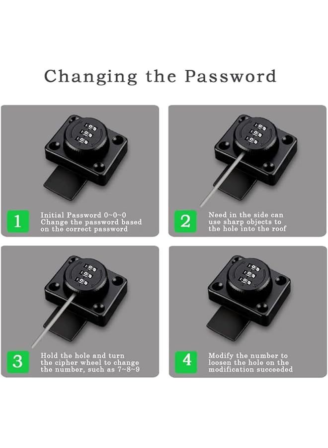 PROMASS PROMASS Combination of Combination Lock Mechanism Rotary Lock Room Door Lock Mechanical Combination Door Lock Office File Cabinet Sliding Door Buckle Surface-Mounted Old-Style Cabinet Door Lock  - Image 4