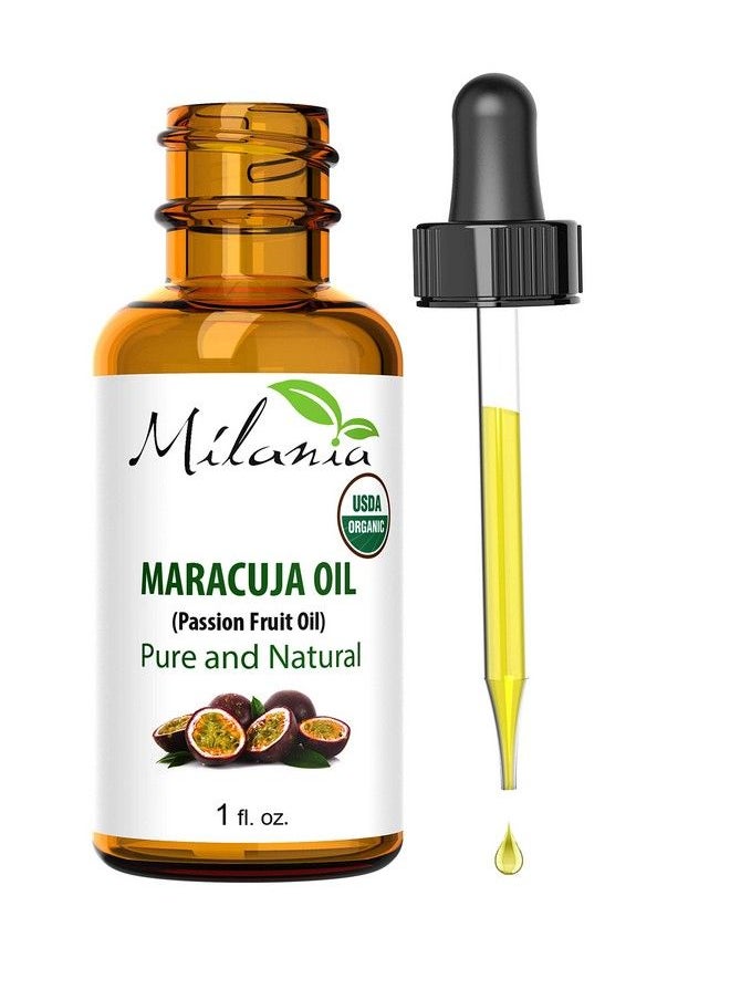 MILANIA Premium Organic Maracuja Oil 100% Pure Virgin Passion Fruit Oil 1 Fl. Oz Coldpressed Extracted Aceite De Marula Unrefined  - Image 1