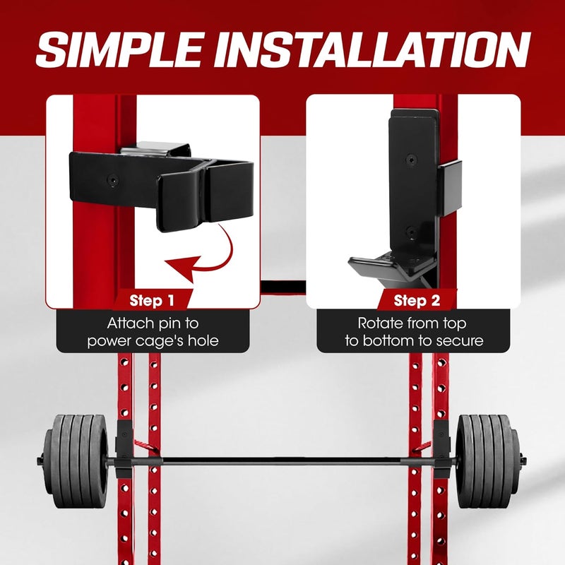 Yes4All Yes4All Attachments Capacity 1000 LBS for 2x2 Tube 1 Hole Power Cage including JHook Spotter Arm Dip Bar for Squat Rack  - Image 5