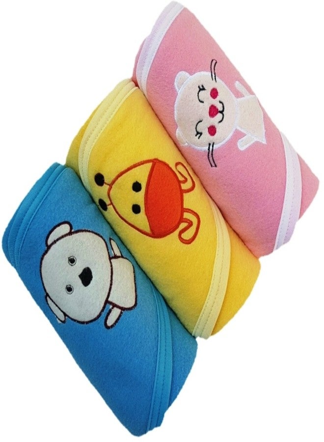 BRANDONN Fashions Quick Dry Extra Large Double Ply Hooded Shower Towels for Babies (Pack of 3 Pink, Mango,Blue 73.66 cm x 66.20 cm) - Image 4