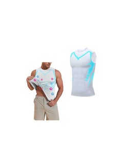 Ionic Shaping Sleeveless Shirt, Compression Tank Top Body Shaper Slimming Vest Shapewear Undershirt, Ionic Slimming Body Shaper, for Wearing Underneath T-Shirts, for Workouts, Gynecomastia, Bust 84cm