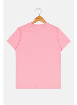adidas Originals Kids Girl Sportswear Fit Short Sleeve Outdoor Top, Pink  - Image 2