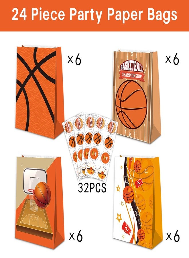 BQC 24 Pcs Basketball Gift Bags Basketball Snack Bags For Boys Girl Kids Basketball Party Bags Basketball Goodie Bags For Basketball Theme Birthday Party Supplies - Image 3