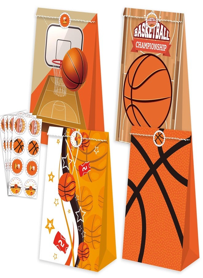 BQC 24 Pcs Basketball Gift Bags Basketball Snack Bags For Boys Girl Kids Basketball Party Bags Basketball Goodie Bags For Basketball Theme Birthday Party Supplies - Image 1