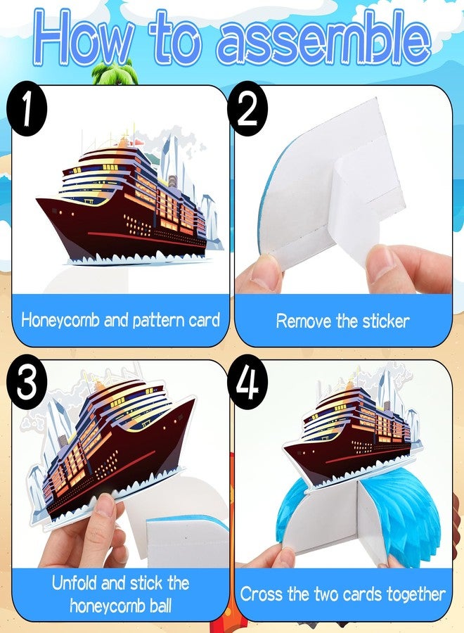 Epakh 14 Pcs Nautical Party Decorations Cruise Ship Birthday Banner Honeycomb Table Centerpieces Anchor Decorations Ocean Party Supplies for Cruise Liner Nautical Sailor Birthday Baby Shower Favor - Image 4