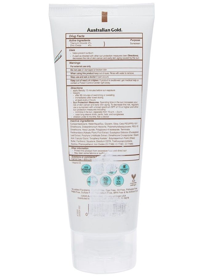 Australian Gold Botanical Sunscreen Tinted Face Mineral Lotion SPF 50, 3 Ounce | Broad Spectrum | Water Resistant - Image 1