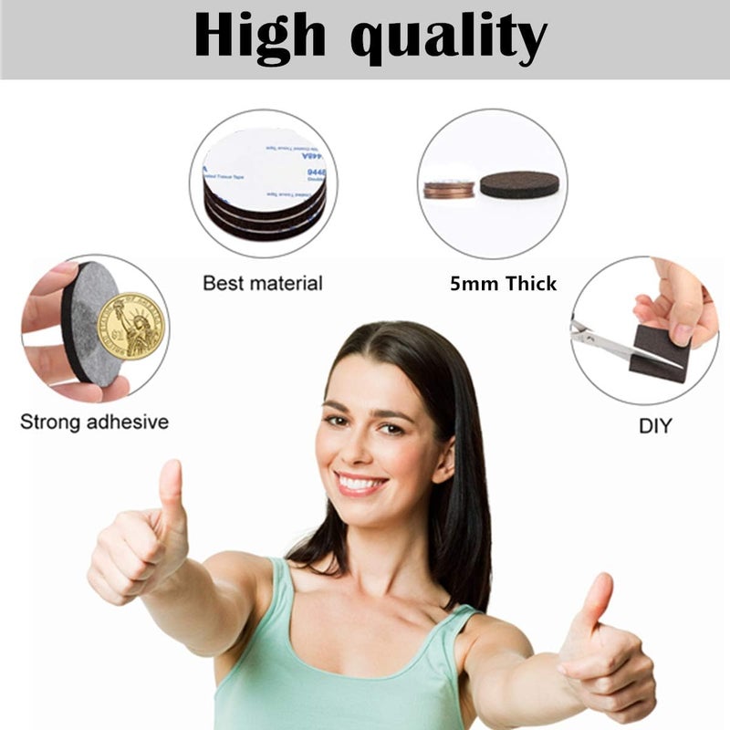 FURNIMATE Felt Furniture Pads 136 Pieces, Felt Pads for Furniture Black 5mm Thick, Floor Savers for Furniture Anti Scratch, Best Floor Protectors with Case for Hardwood Floors - Image 3