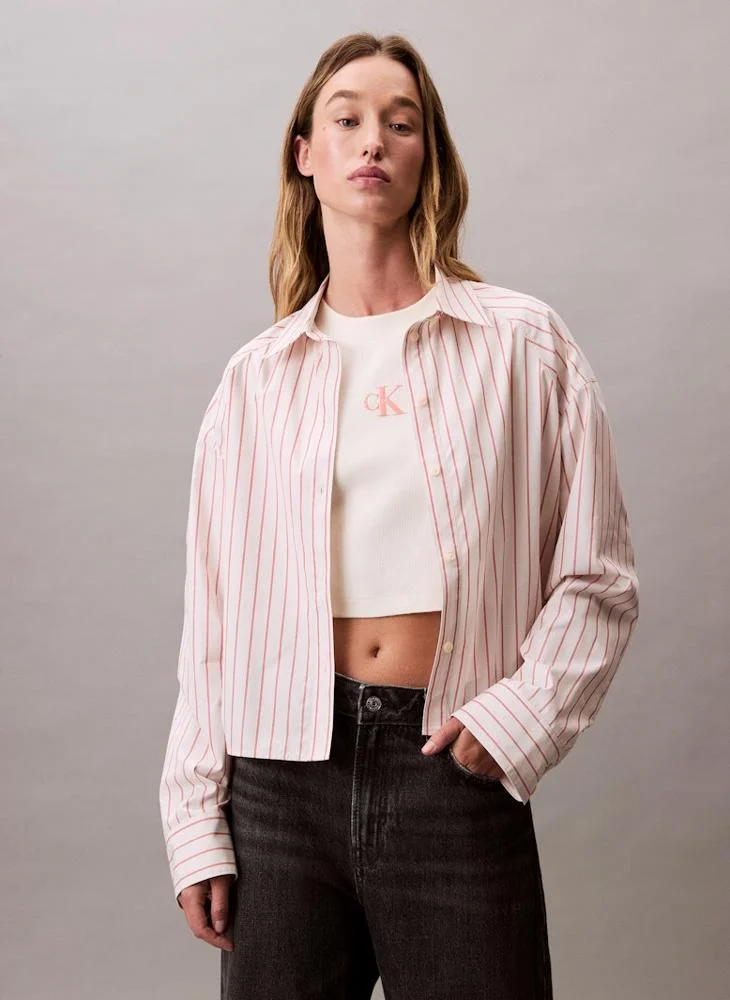 Calvin Klein Jeans Casual Stripe Cropped Shirt