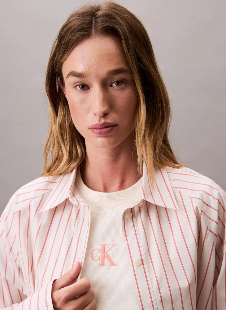 Calvin Klein Jeans Casual Stripe Cropped Shirt