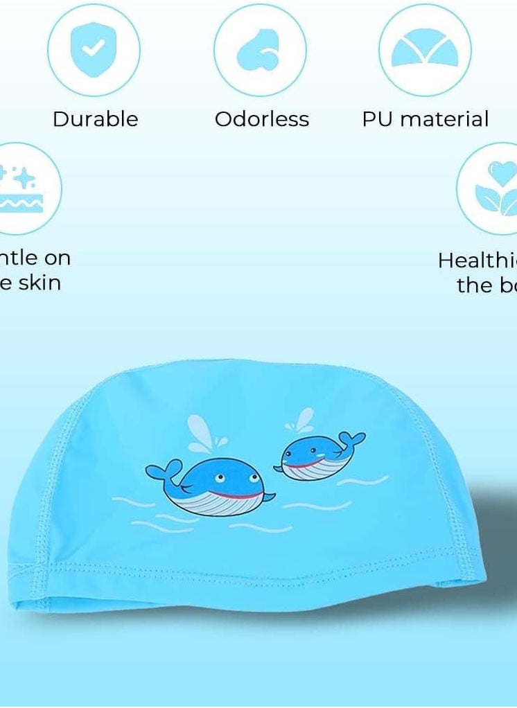 ENDLESS  - Kids Swimming Fun Set - Adjustable Goggles and Comfy Swim Cap Set | Anti-Fog, UV Protection | Leak-Proof  Design| Ideal for Boys and Girls | Perfect for Pool and Beach Fun| Blue - Image 1