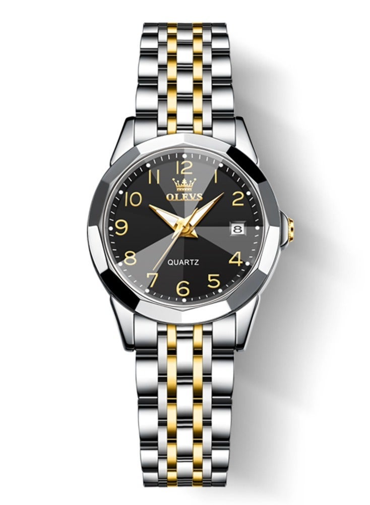 OLEVS Quartz Watch for Women Rhombus Mirror Number Dial Solid Stainless Steel Waterproof Elegant Luxury Original Hand Clock - Image 2