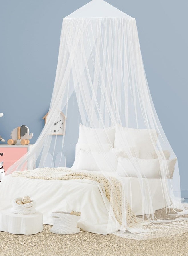 Aoresac Mosquito Net Bed Canopy for Girls, Elegant Canopy Bed Curtains from Ceiling, Princess Canopy for Girls Bed, Hanging Bed Net Netting for Single to Adult Size Beds, Home & Camping Use, White - Image 1