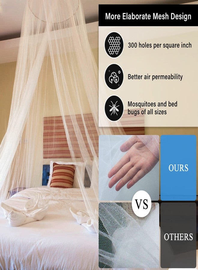Aoresac Mosquito Net Bed Canopy for Girls, Elegant Canopy Bed Curtains from Ceiling, Princess Canopy for Girls Bed, Hanging Bed Net Netting for Single to Adult Size Beds, Home & Camping Use, White - Image 3