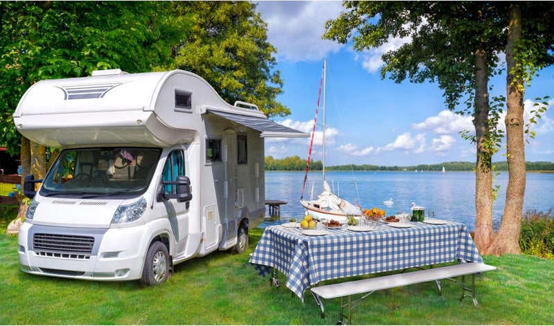 Exquisite Picnic Table Cover - 48 Pack Premium Rectangle Plastic Tablecloth - Blue & White Checkered BBQ Table Cover - Gingham Checkerboard Disposable Plastic Tablecloth 54" x 108" Rectangle - Image 5