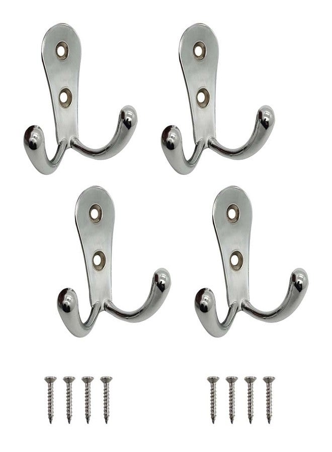 HYDERON Two-Pin Clothes Hanger Hook – Premium and Stylish Door Hangers for Clothes, Towels, and Keys | Durable Chrome Finish Hooks Rail for Home, Office, and Bathroom (Pack of 2) - Image 1