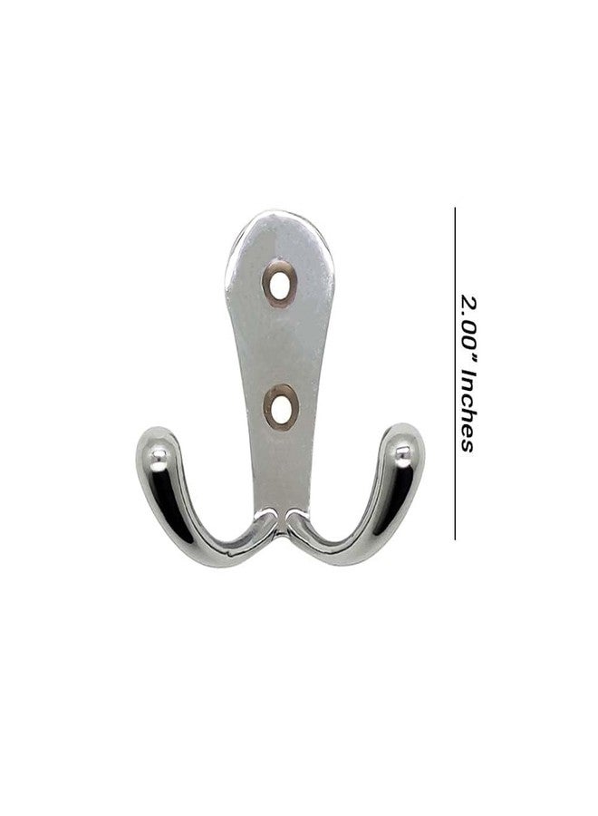 HYDERON Two-Pin Clothes Hanger Hook – Premium and Stylish Door Hangers for Clothes, Towels, and Keys | Durable Chrome Finish Hooks Rail for Home, Office, and Bathroom (Pack of 2) - Image 2