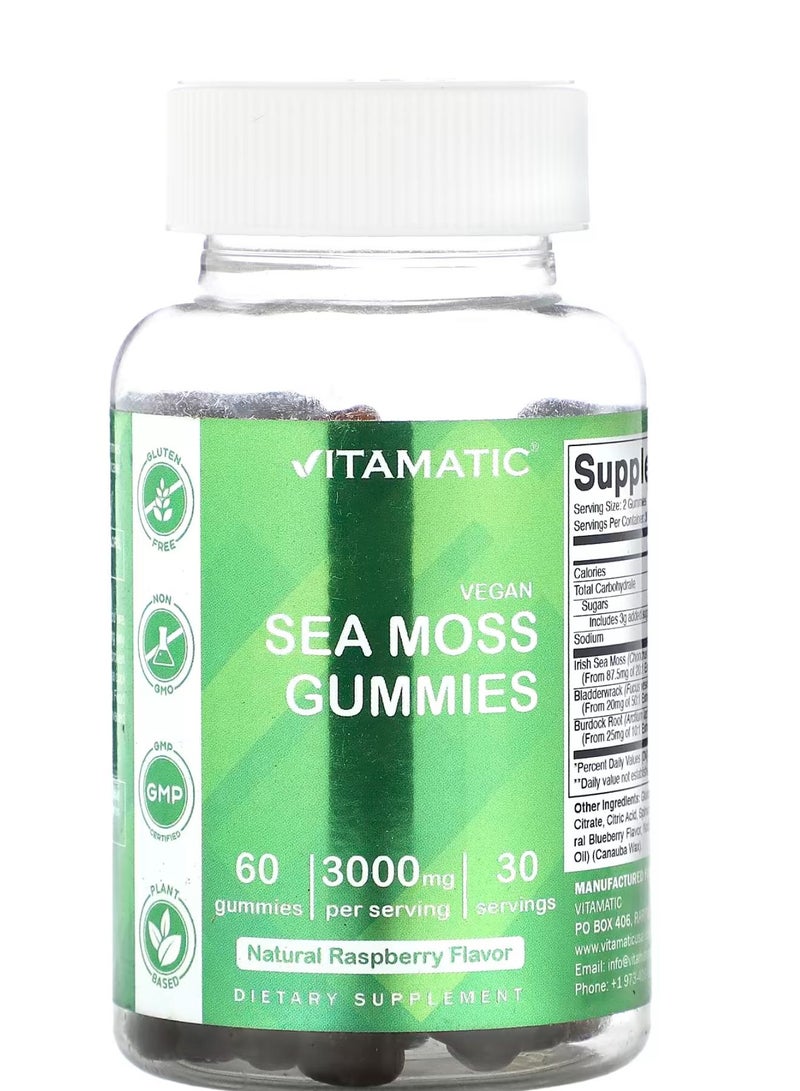 Vitamatic جواهر البحر النباتية بنكهة التوت الطبيعي 60 جواهر