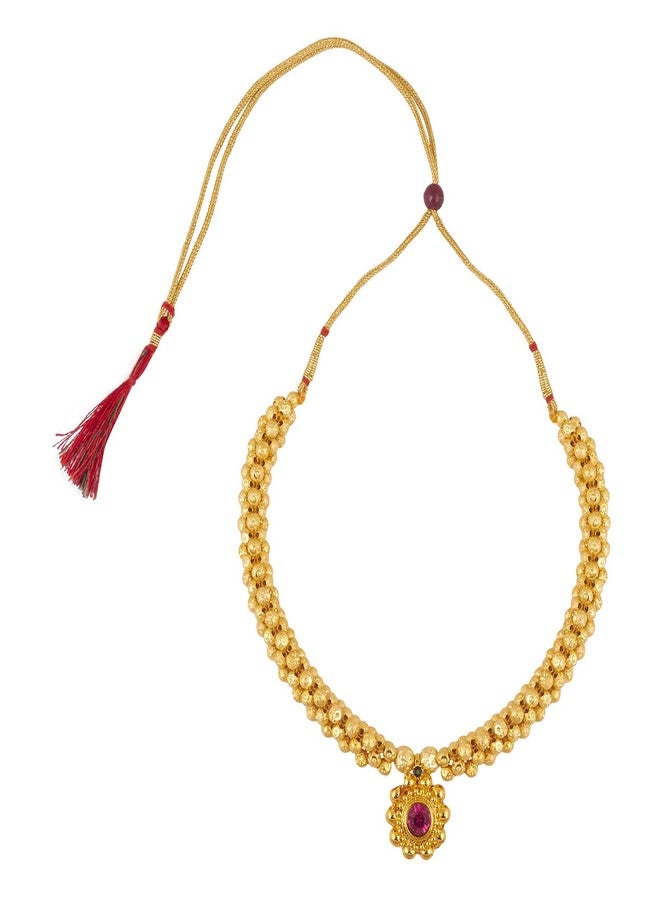 BodhaGold Plated Traditional Indan Thushi Style Necklace Jewelry for Women &(SJ_2685) - Image 2