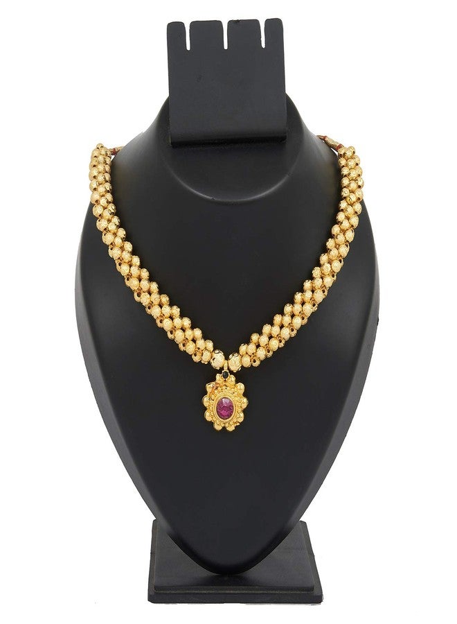 BodhaGold Plated Traditional Indan Thushi Style Necklace Jewelry for Women &(SJ_2685) - Image 3