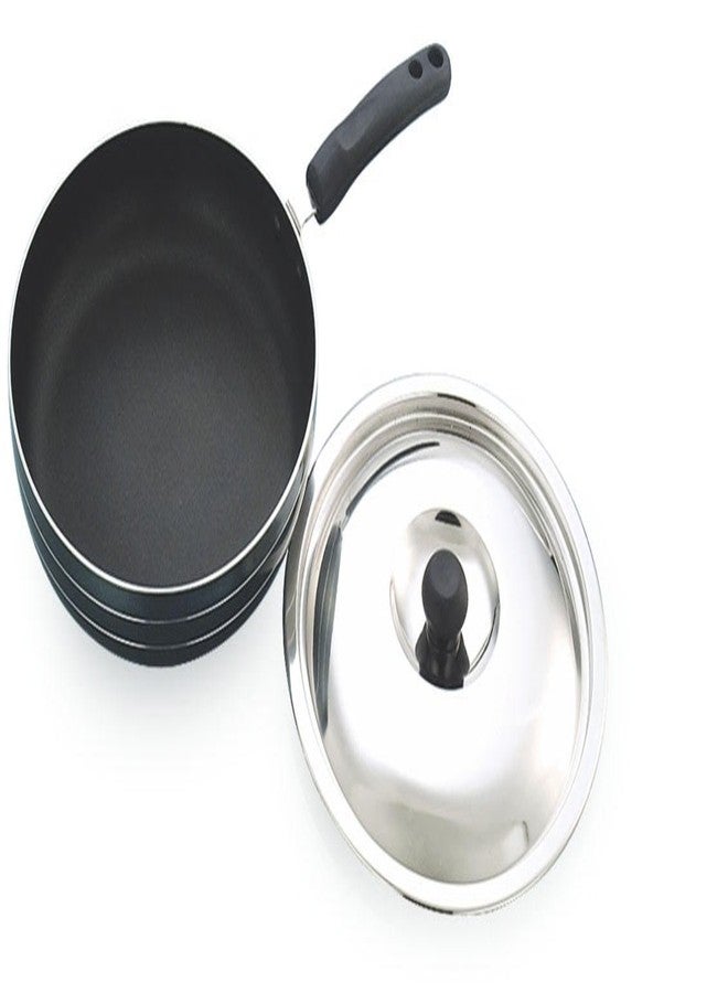 KCL Coconut Fry Pan (Aluminium, Non-Stick - 24CM) with SS Lid - Image 1