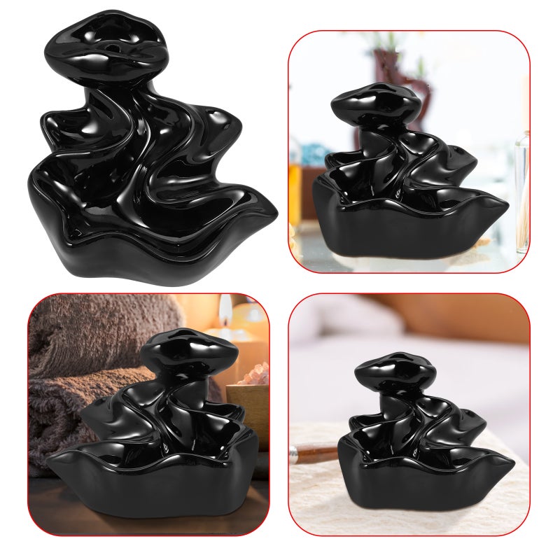 Incense Cone Burner Stylish Cloud Designed Censer Vintage Ceramic Backflow Censer - Image 4