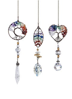 RARELY 3 Piece Colored Crystals Sun Catcher Crystal Rear View Mirror Car Charm Ornament Hanging Pendent  - Image 1