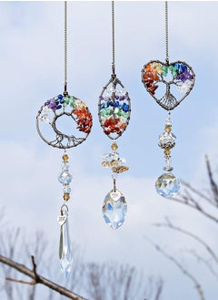 RARELY 3 Piece Colored Crystals Sun Catcher Crystal Rear View Mirror Car Charm Ornament Hanging Pendent  - Image 2