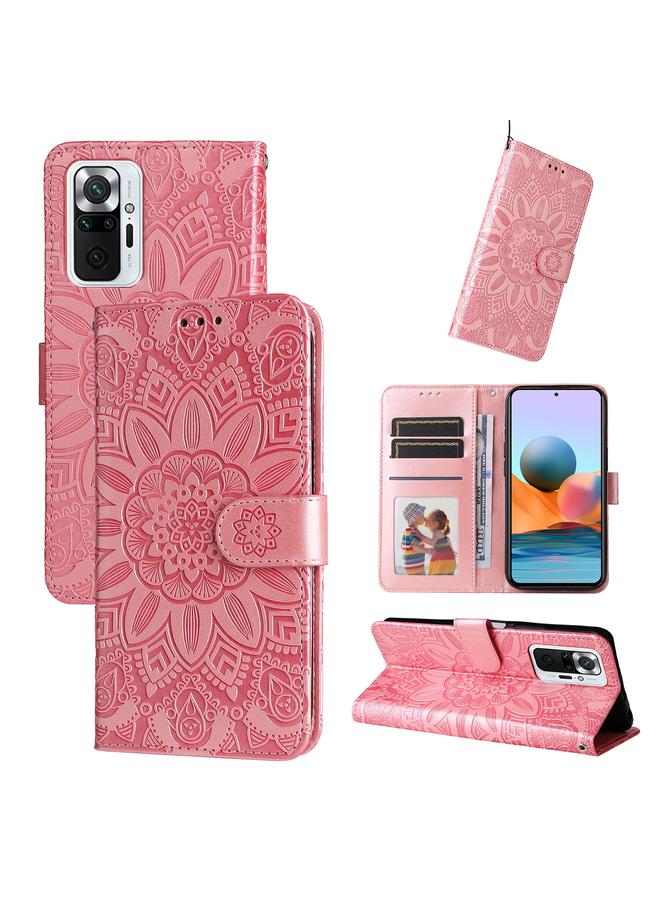 Case For Xiaomi Redmi Note 10 Pro / Note 10 Pro Max Embossed Sunflower Leather Phone Case