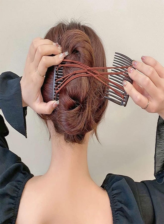 لابوهي 6 قطع من مشابك شعر الموز للنساء - مشابك مرنة مزدوجة قابلة للتعديل للشعر الكثيف والمجعد الطبيعي، بتصميم كلاسيكي أنيق - Image 2