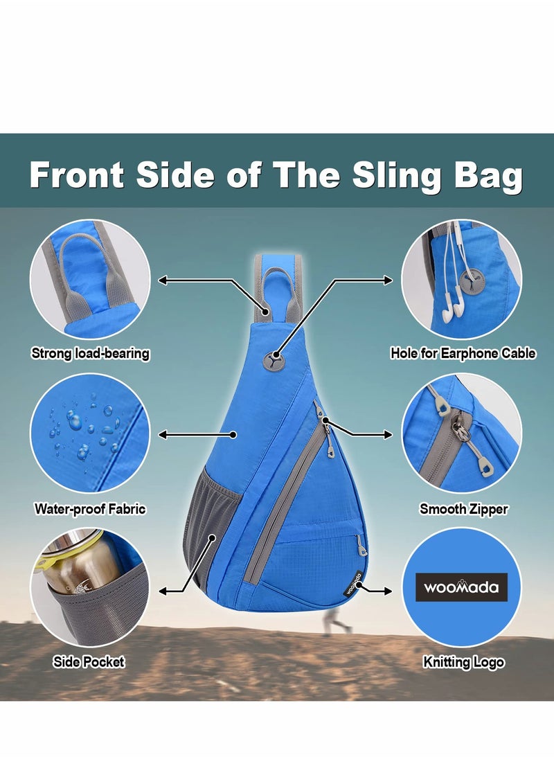 Excefore - Sling Bag for Women Men Crossbody Backpack Hiking Daypack Multipurpose Cross Body Chest with Hidden Earphone Hole - Image 1