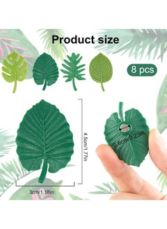 CMGTYYD 8PCS Plant Fridge Magnets, Tropical Leaf Fridge Magnets, 3D Plant Whiteboard Magnets, Cute Self-Adhesive Magnets for Fridge, Whiteboard, Notice Board, Kitchen, Office Decoration  - Image 2
