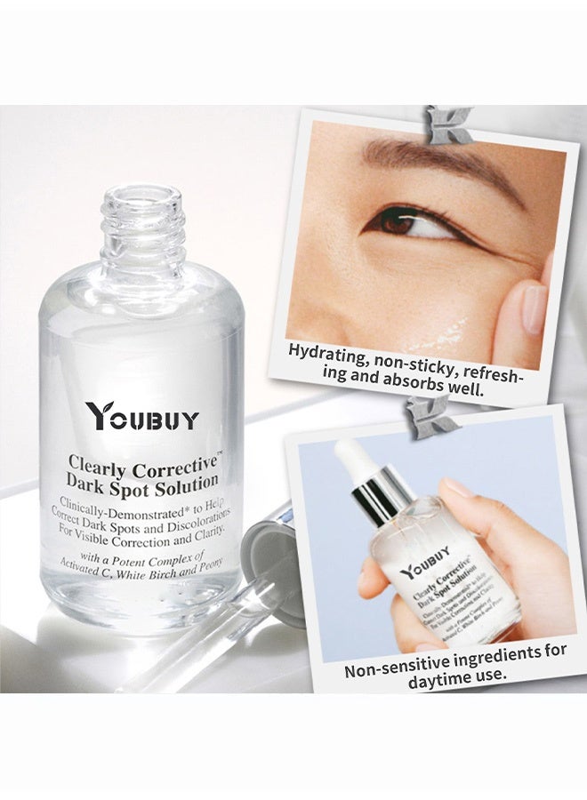 YOUBUY Whitening Essence-Clearly Corrective Dark Spot Solution for Dark Spots, Blackheads & Clogged Pores, Brightening Facial Serum, Reduces Hyperpigmentation & Post-acne Marks, with Vitamin C & Salicylic Acid, All Skin Types, Paraben-free, Mineral Oil-free 30ml - Image 2